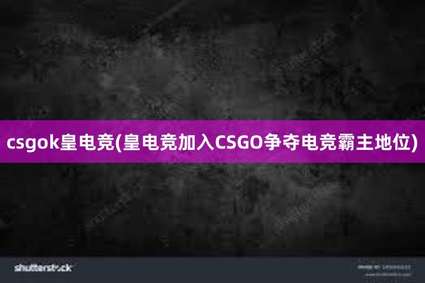 csgok皇电竞(皇电竞加入CSGO争夺电竞霸主地位)