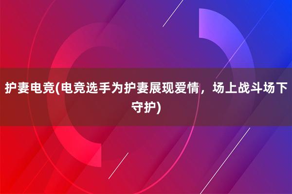 护妻电竞(电竞选手为护妻展现爱情，场上战斗场下守护)