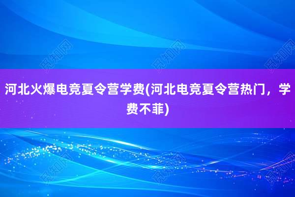 河北火爆电竞夏令营学费(河北电竞夏令营热门，学费不菲)