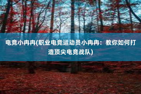 电竞小冉冉(职业电竞运动员小冉冉：教你如何打造顶尖电竞战队)