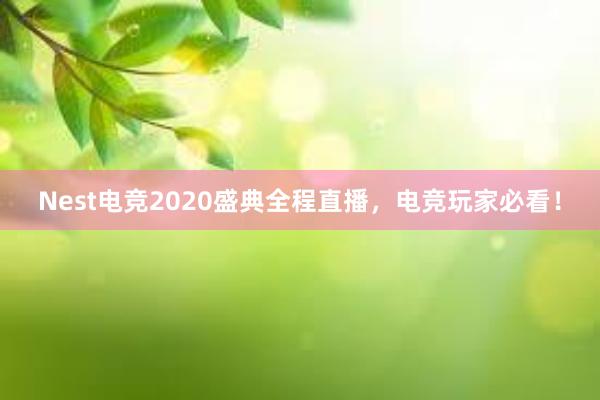 Nest电竞2020盛典全程直播，电竞玩家必看！