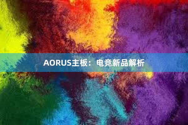 AORUS主板：电竞新品解析