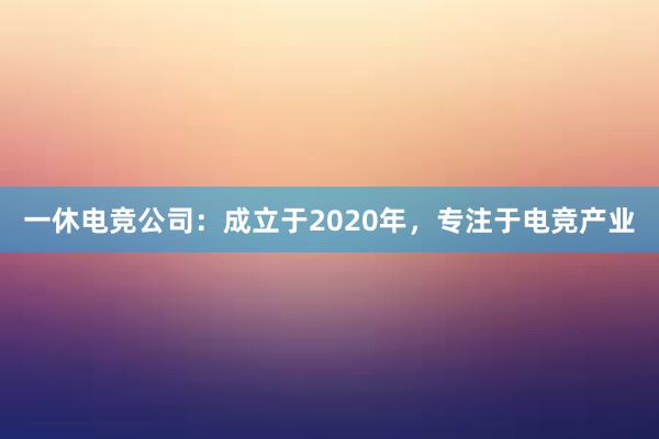 一休电竞公司：成立于2020年，专注于电竞产业