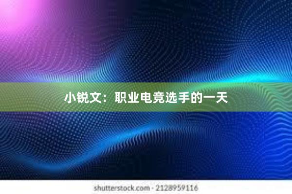 小锐文：职业电竞选手的一天