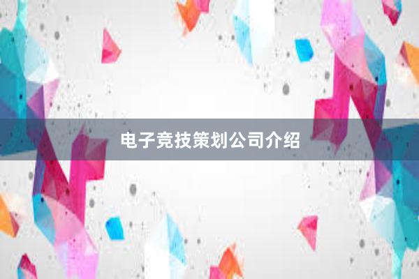 电子竞技策划公司介绍