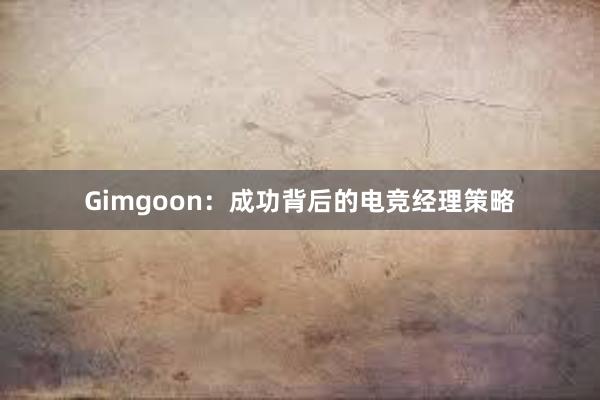 Gimgoon：成功背后的电竞经理策略