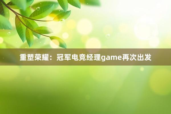 重塑荣耀：冠军电竞经理game再次出发