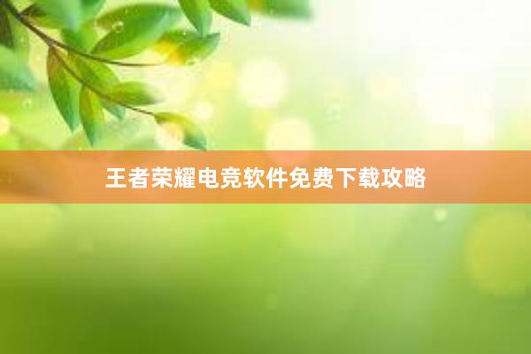 王者荣耀电竞软件免费下载攻略