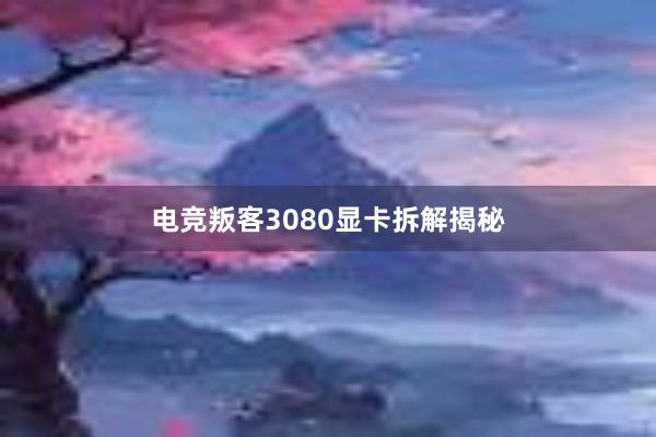 电竞叛客3080显卡拆解揭秘