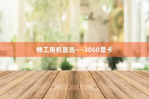 特工用机首选——3060显卡