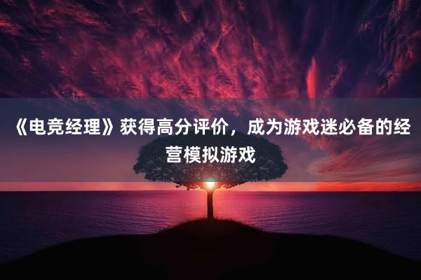 《电竞经理》获得高分评价，成为游戏迷必备的经营模拟游戏